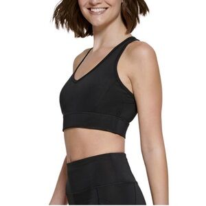 Calvin Klein Performance Womens Keyhole Back Yoga Workout Sports Bra Black M